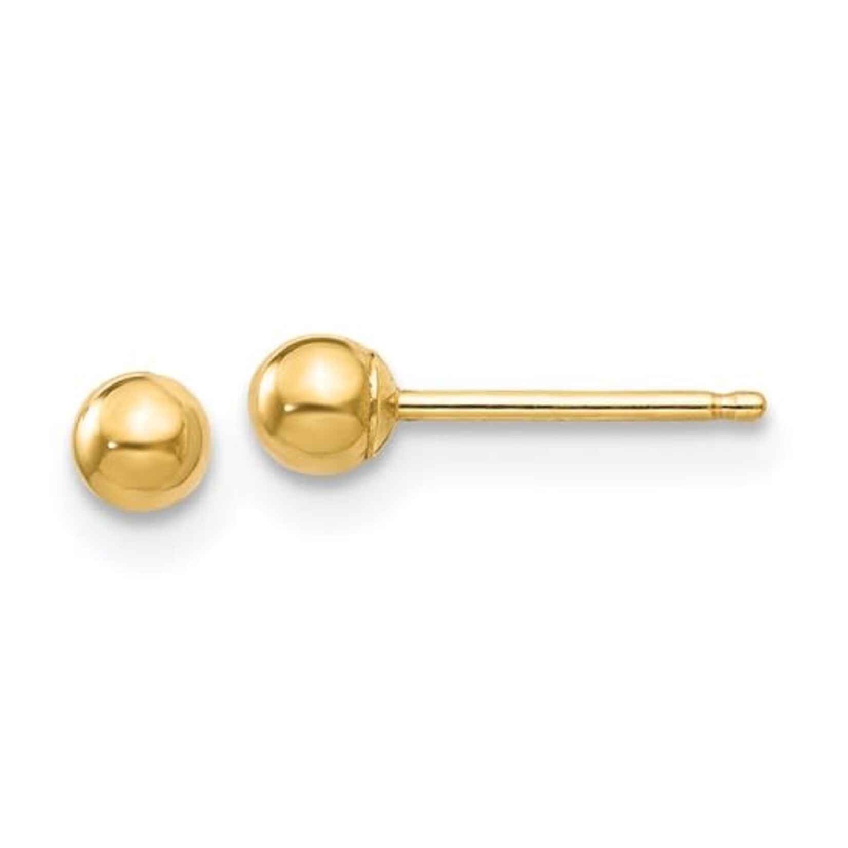 QUALITY GOLD OF CINCINNATI INC 14K 3mm Gold Ball Earrings
