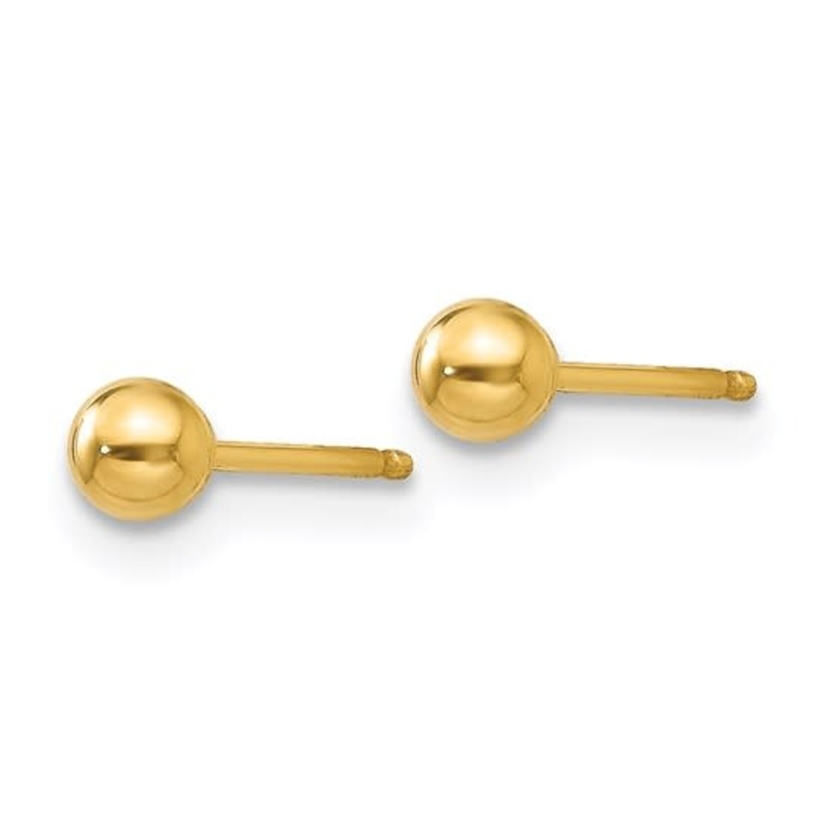 QUALITY GOLD OF CINCINNATI INC 14K 3mm Gold Ball Earrings
