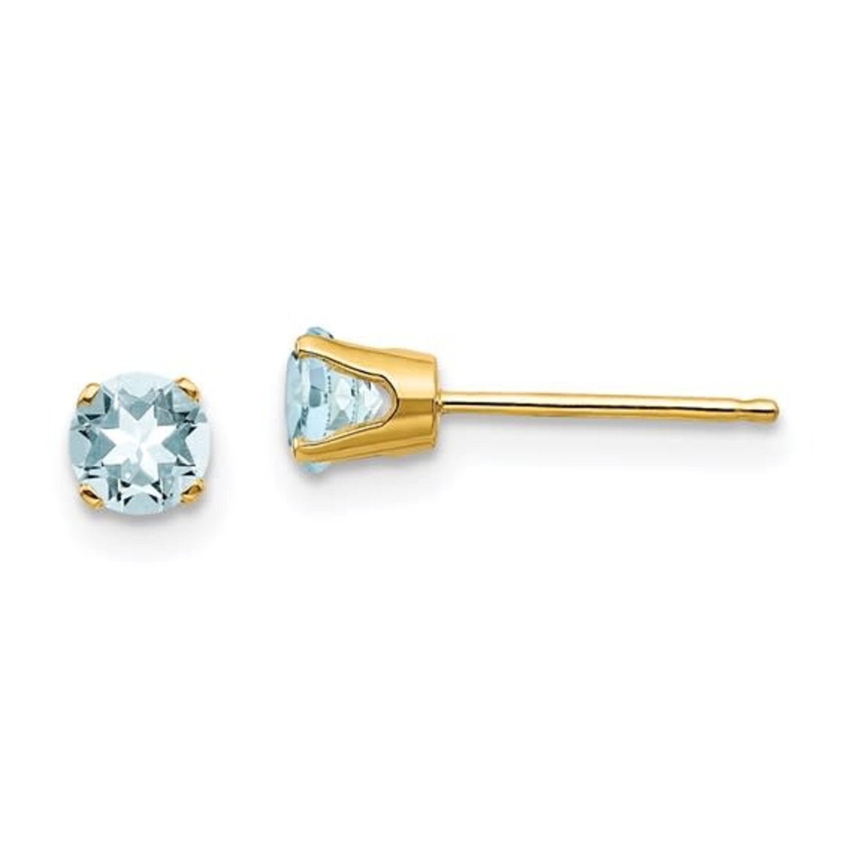 QUALITY GOLD OF CINCINNATI INC 14K 4mm Aquamarine Earrings
