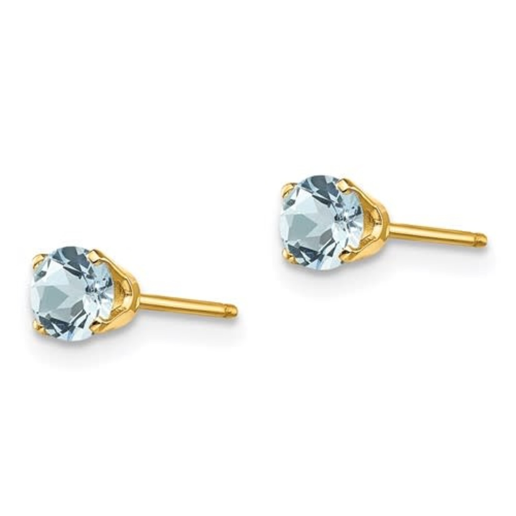 QUALITY GOLD OF CINCINNATI INC 14K 4mm Aquamarine Earrings