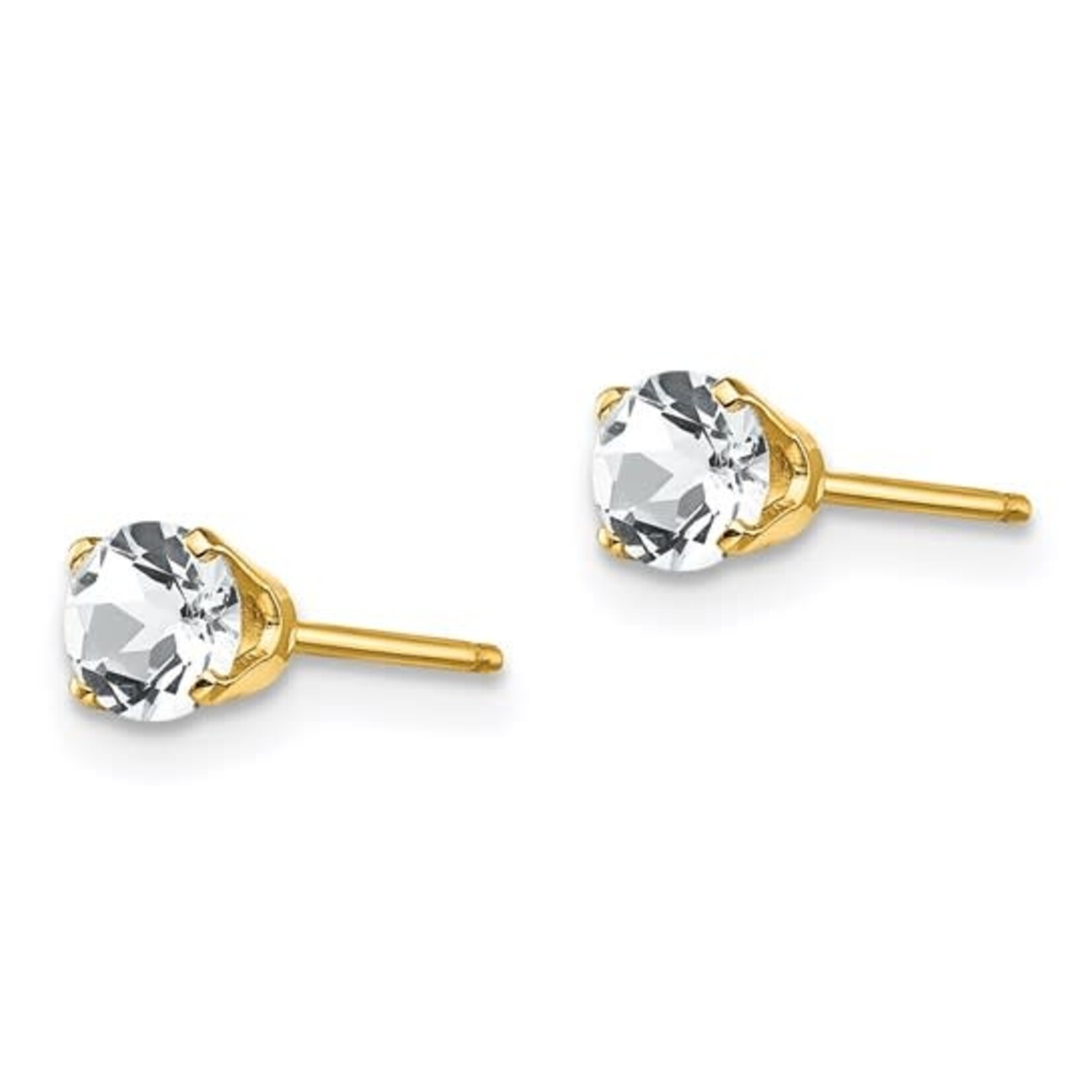 QUALITY GOLD OF CINCINNATI INC 14K 4mm White Topaz Earrings