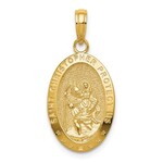 QUALITY GOLD OF CINCINNATI INC 14K Medium Oval St. Christopher Medal