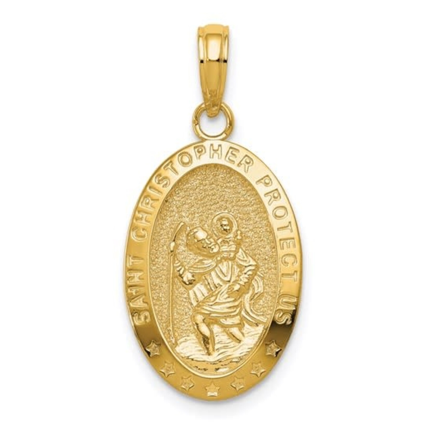 QUALITY GOLD OF CINCINNATI INC 14K Medium Oval St. Christopher Medal