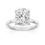 AMERICAN RING SOURCE 14KW 100 Facet Oval Lab Grown 3.07ct and 24 Round Accent Diamonds 0.10cttw Ring