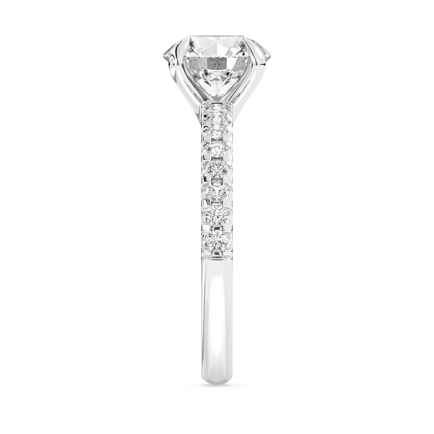 AMERICAN RING SOURCE 14KW Lab Dia RD2.05ct E VS1 16RD=0.35cttw "100 FACET LGD GSI 72930220104" Ring