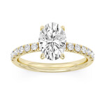 AMERICAN RING SOURCE 2.01Ct 100-Facet Oval Lab Diamond Ring In 14K Yellow Gold with Accents