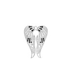 KELLY WATERS INC. Sterling Silver “Clarence Wings” Pin with Simulated April stones