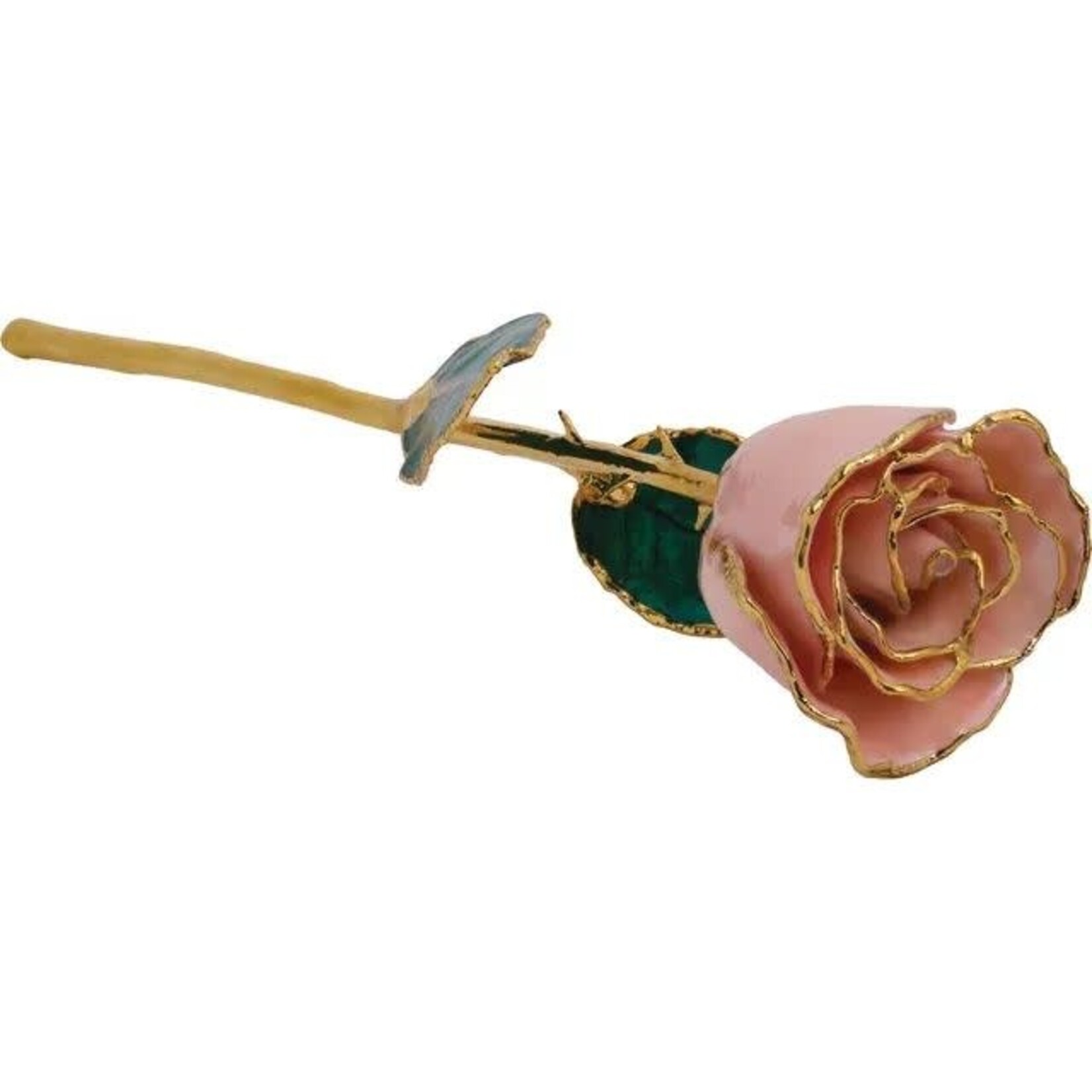 STULLER INC. 24K Gold-Plated Pink Lacquered Rose