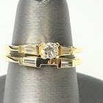 COLUMBIA DIAMOND RING 14K 0.22CT LSI1/4=0.28CTTW TAP.BAG HVS 2PC DIA SET