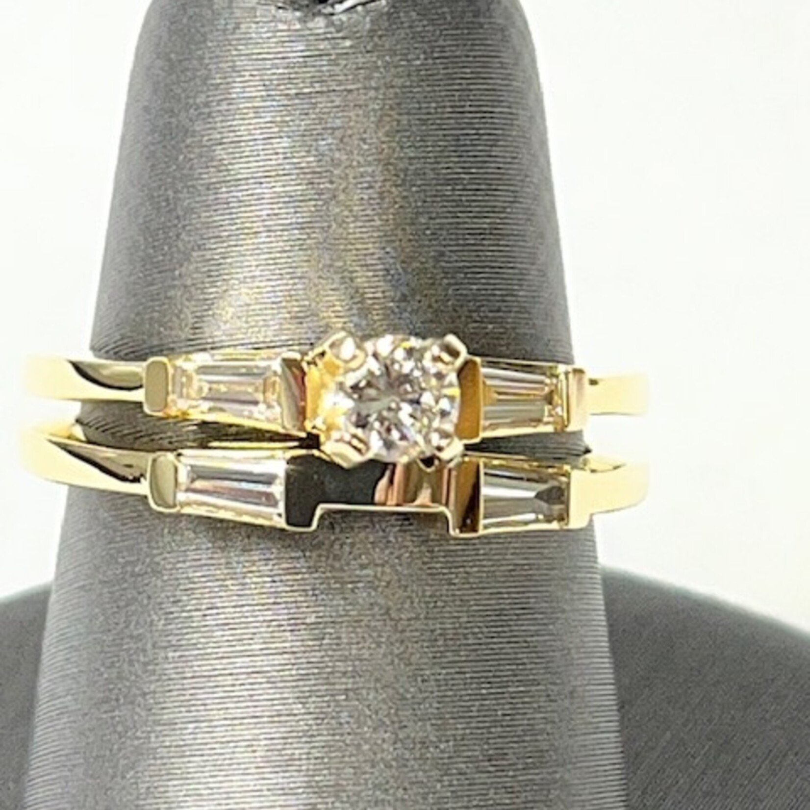 COLUMBIA DIAMOND RING 14K 0.22CT LSI1/4=0.28CTTW TAP.BAG HVS 2PC DIA SET