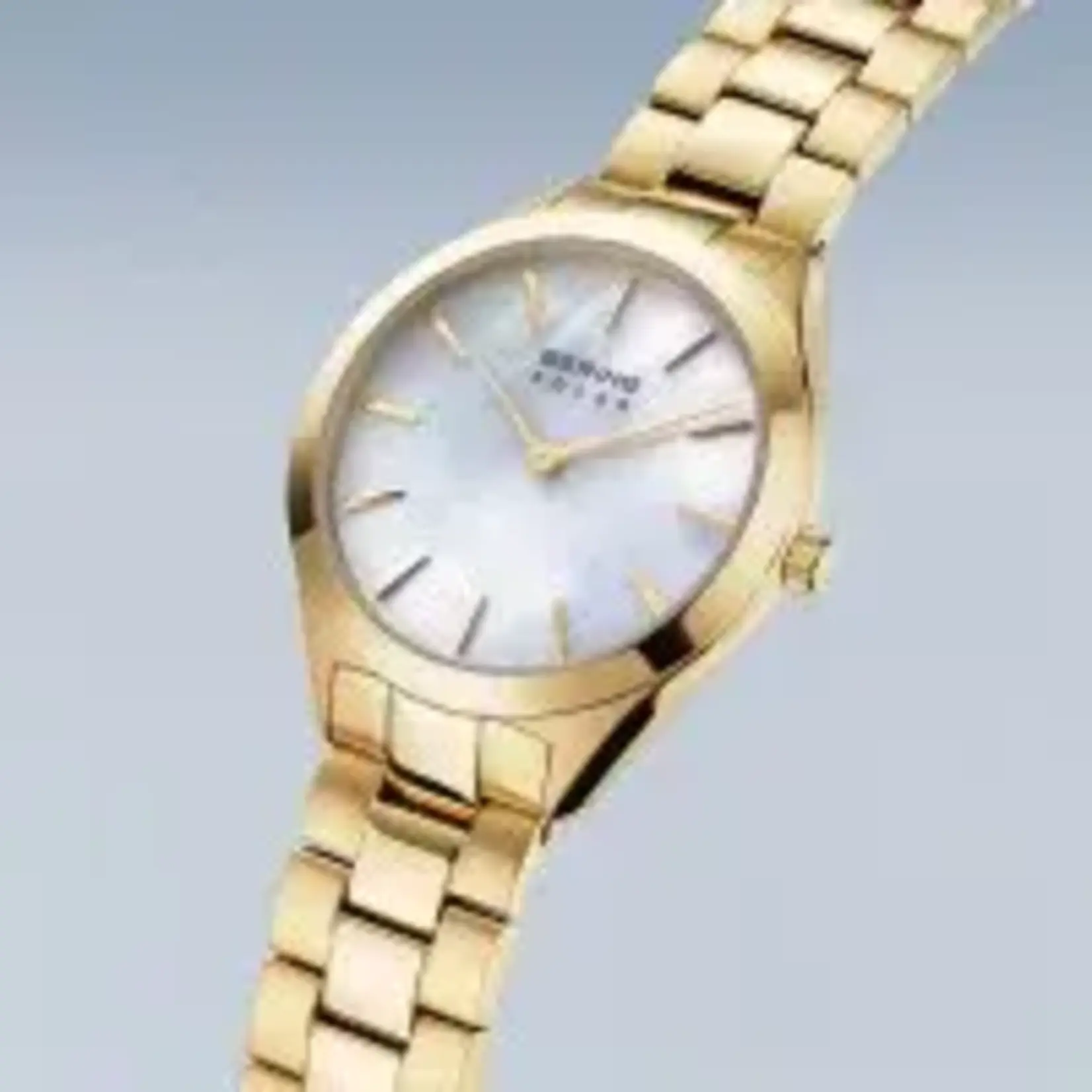 BERING Bering Yell  Ladies Solar MOP 50M WR Sapphire Crystal Watch