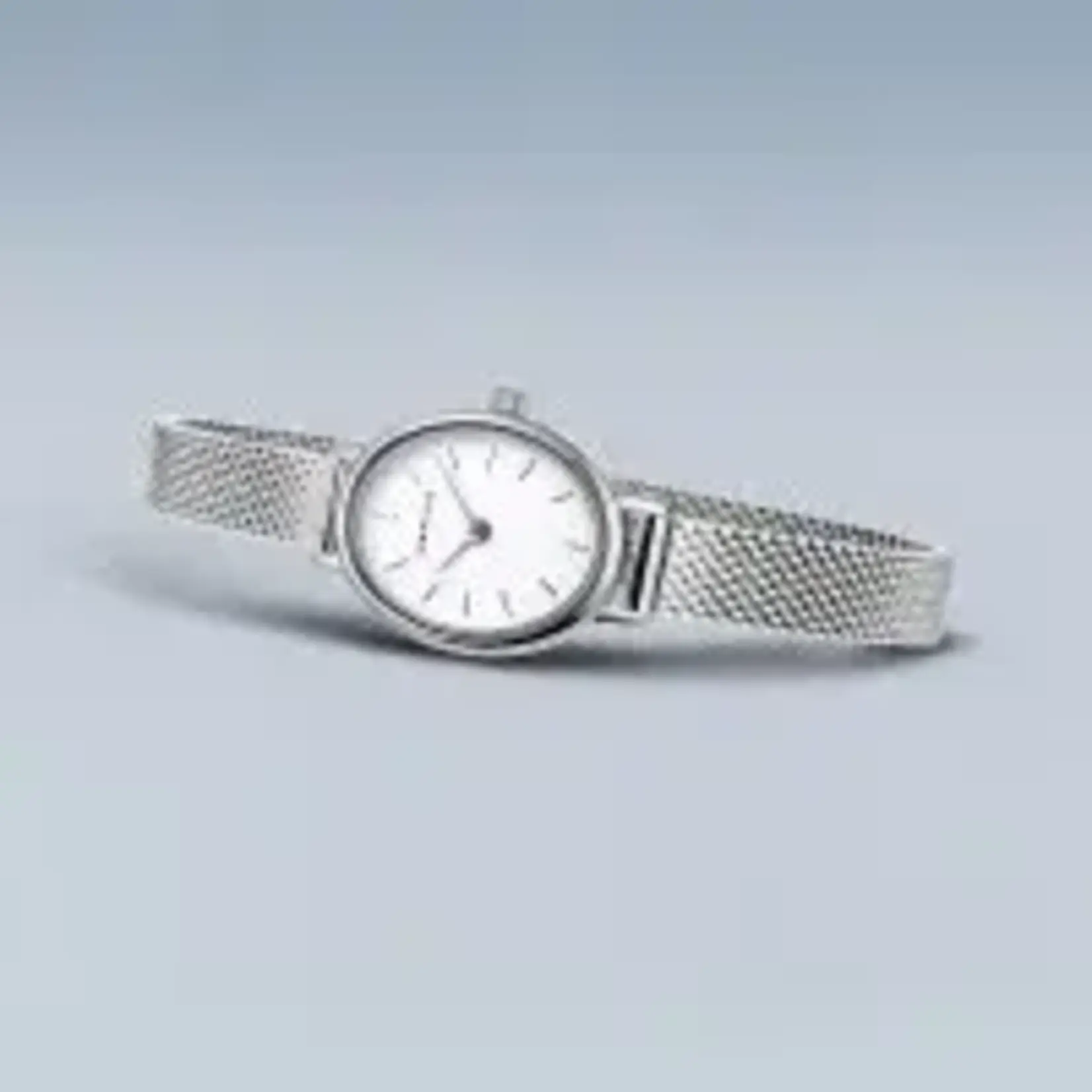 BERING Bering Ladies Stainless, White Dial,  30M WR, Sapphire Crystal, Mesh Band Watch