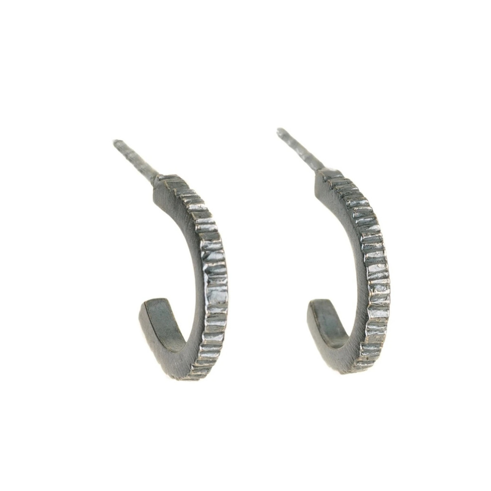 Kate Maller The Miniest Hoop Earrings - Oxidized silver