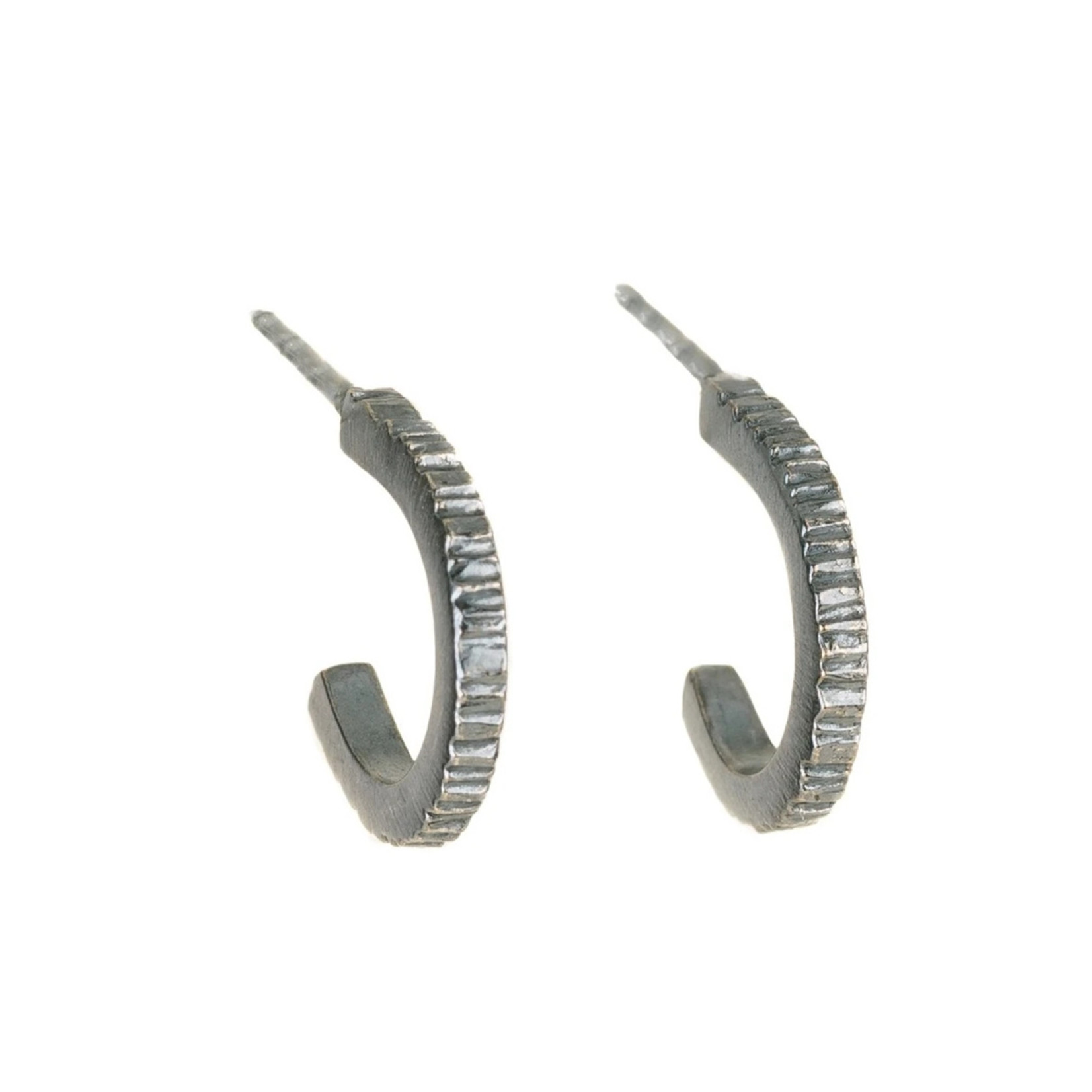 The Miniest Hoop Earrings - Oxidized silver