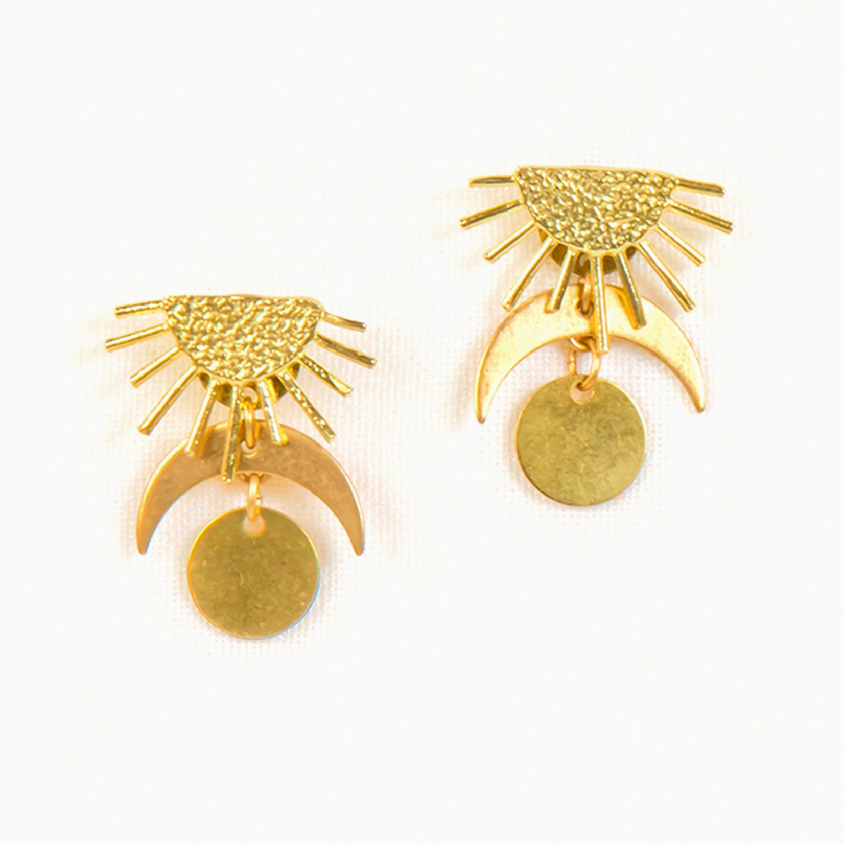 Altiplano Sun & Moon Post Earrings Brass