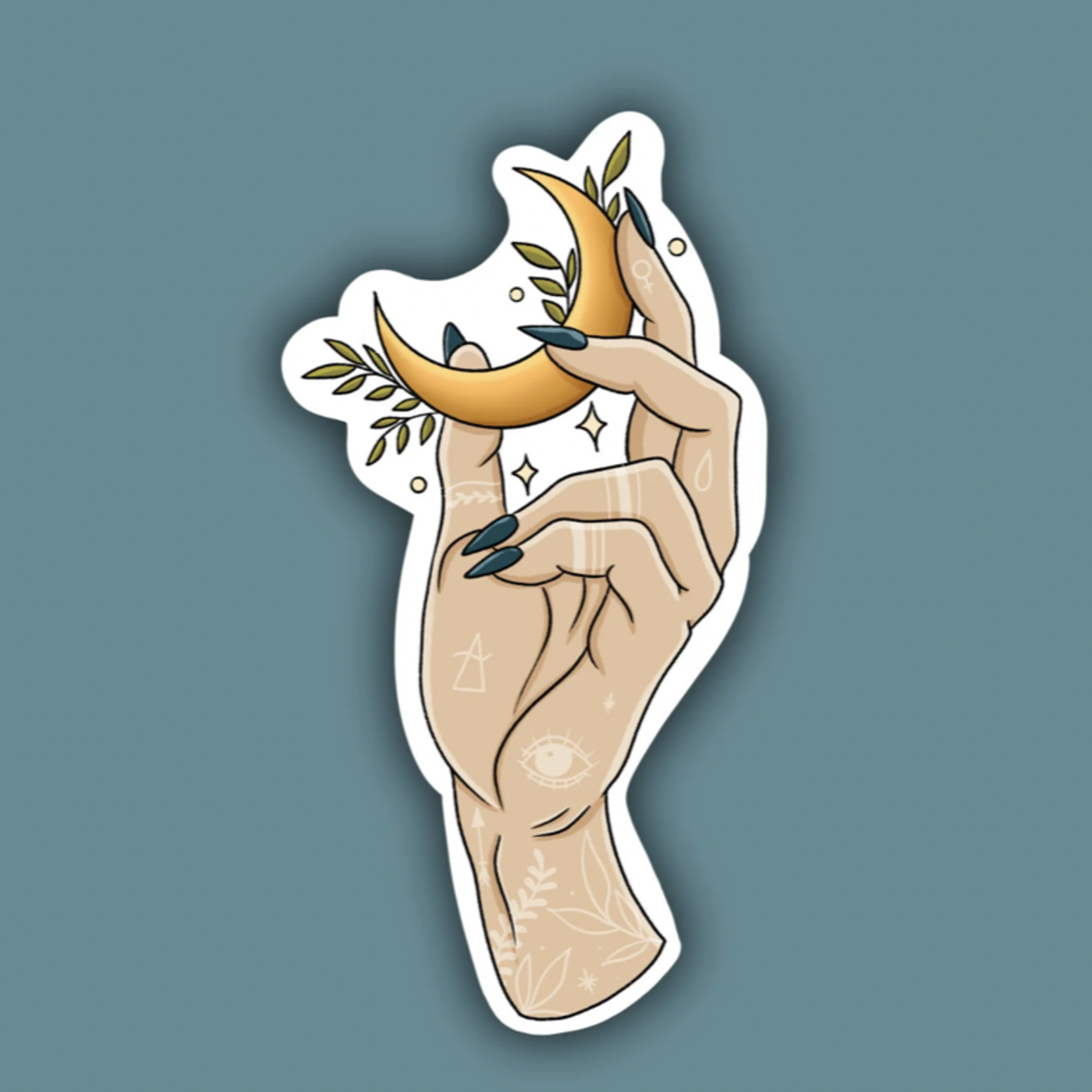 Sun Moon Witch Hand Sticker