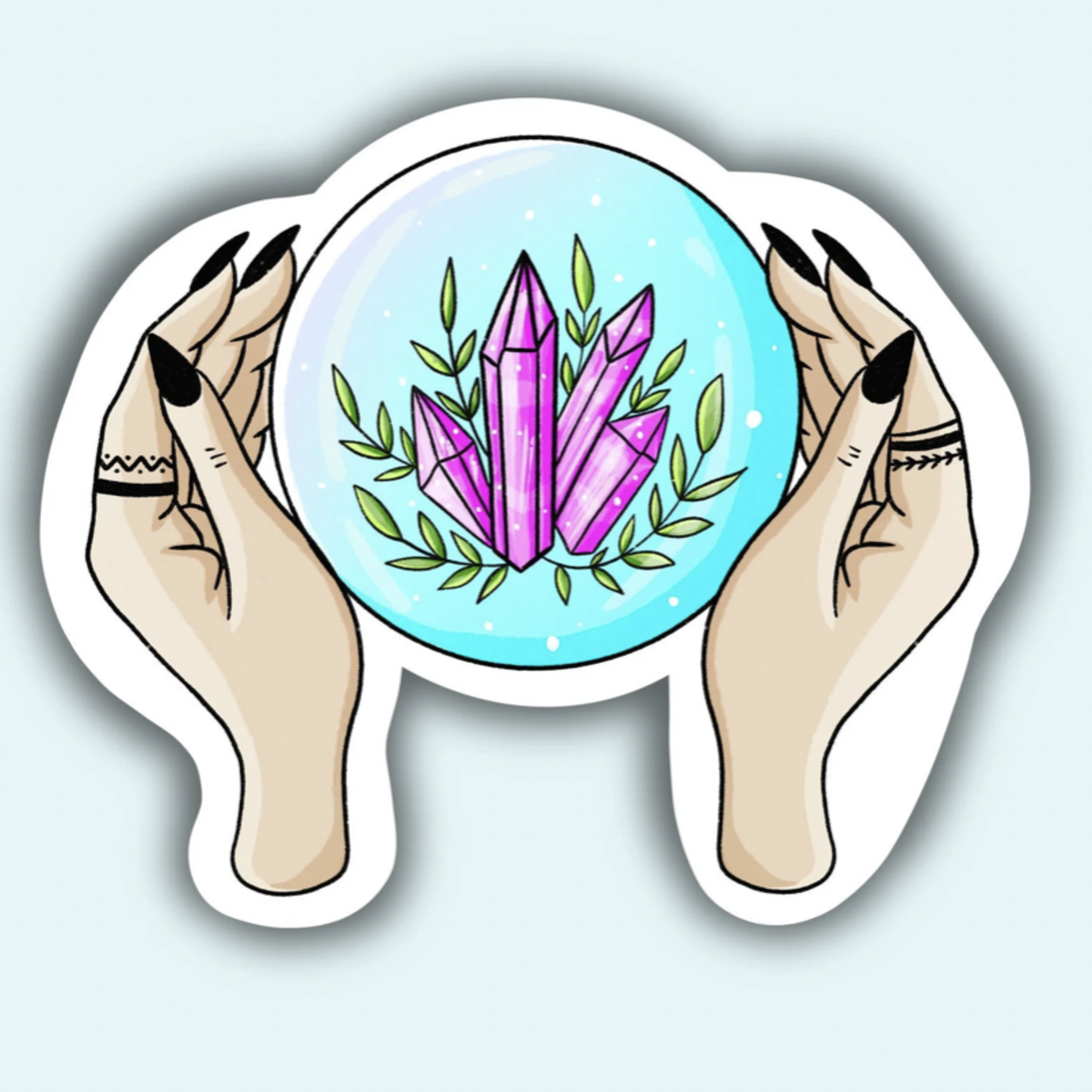 Witchy Hands Crystal Ball Sticker