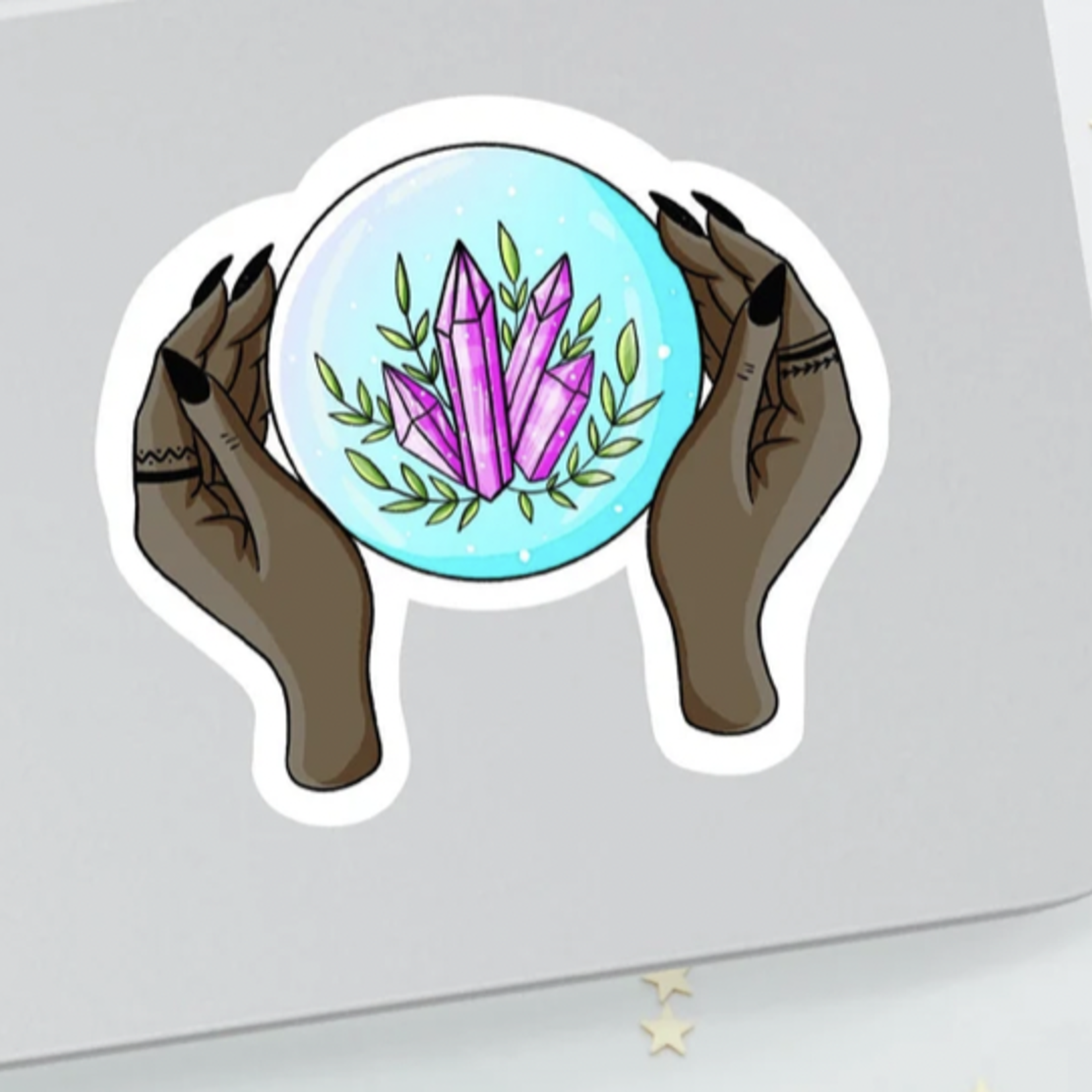 *Witchy Hands Crystal Ball Sticker POC
