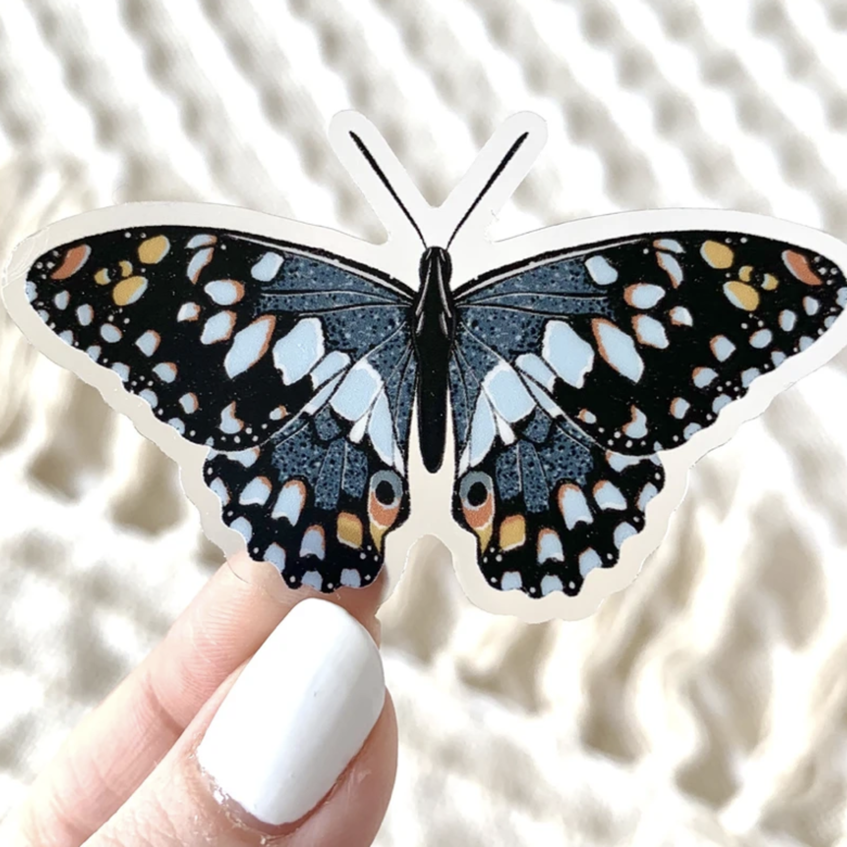 *Blue Speckled Butterfly Sticker