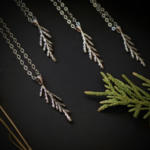 Cedar Branch Necklace · Silver