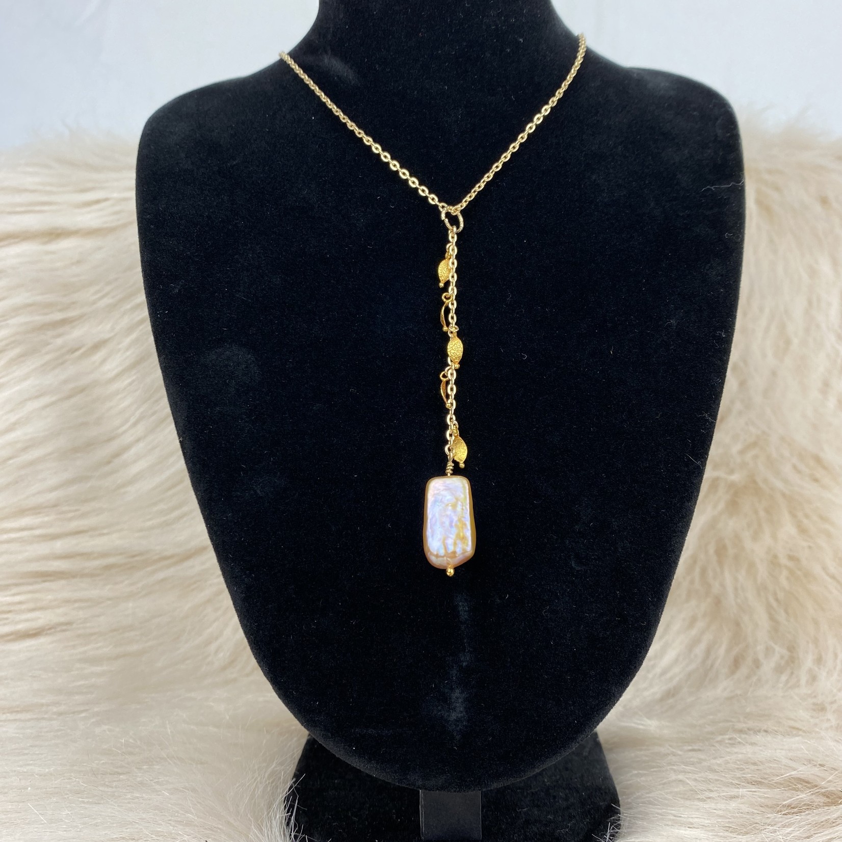 Bia Goddess Square Pearl Drop Necklace