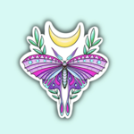 Indigo Maiden Moon Butterfly Sticker (Matte)