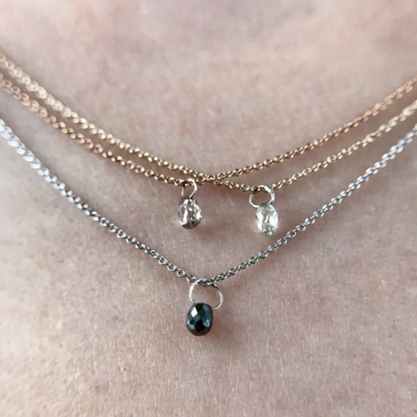 Rebecka Fröberg Jewelry Tiny Constellation Drop Necklace 16" White