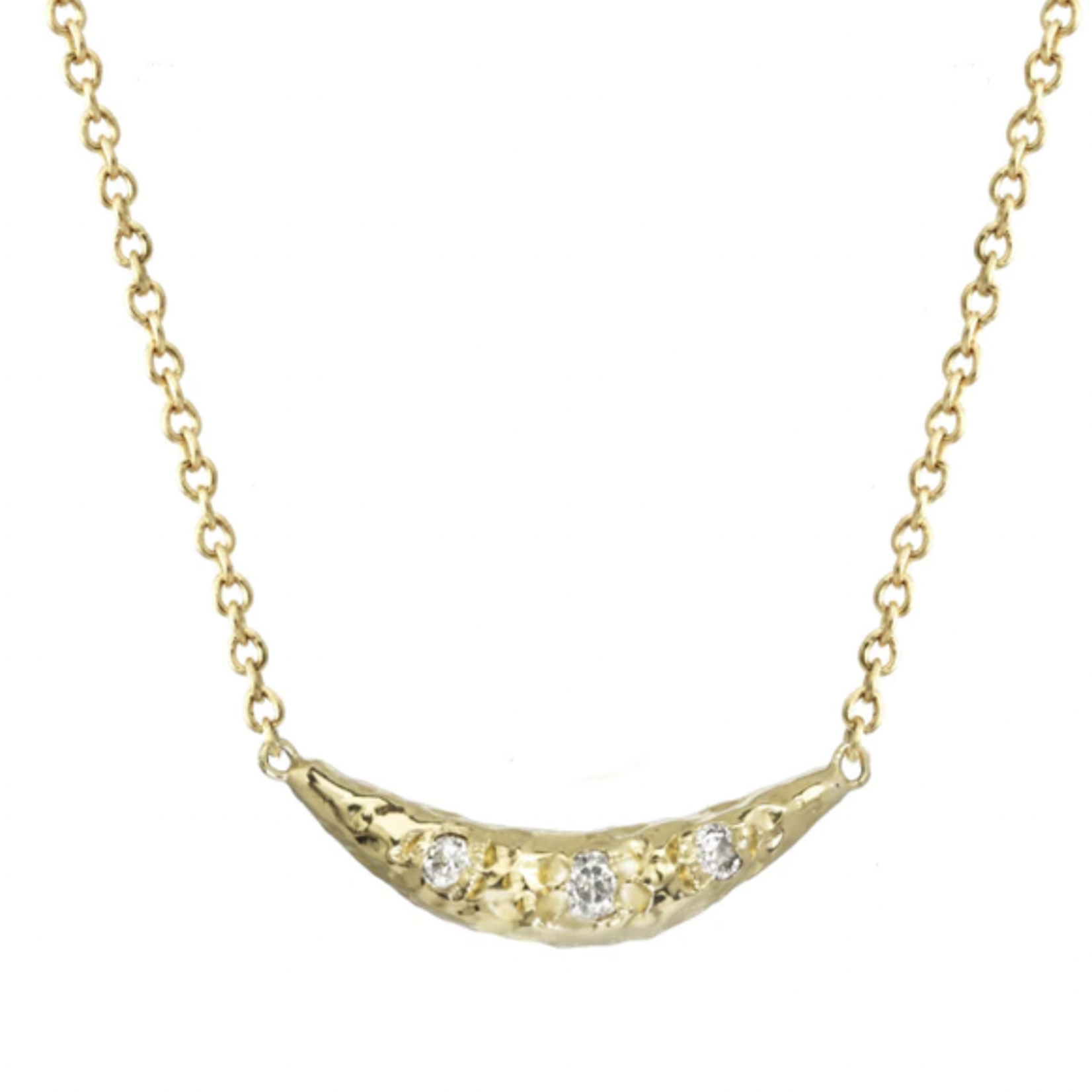 Small Crescent Moon Necklace Gold