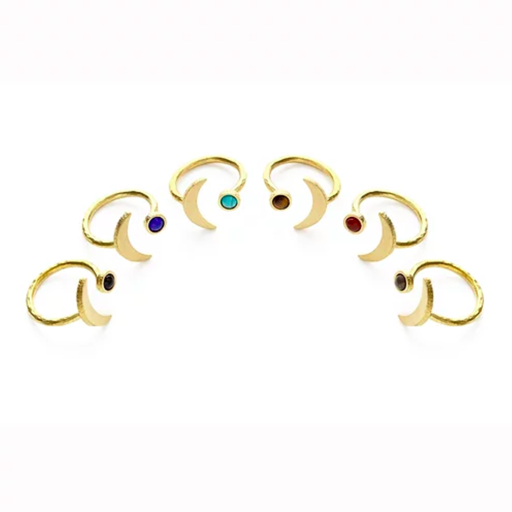 Luna Tiger's Eye Ring · Brass