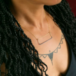 Patina Dipped Necklace · Rectangle