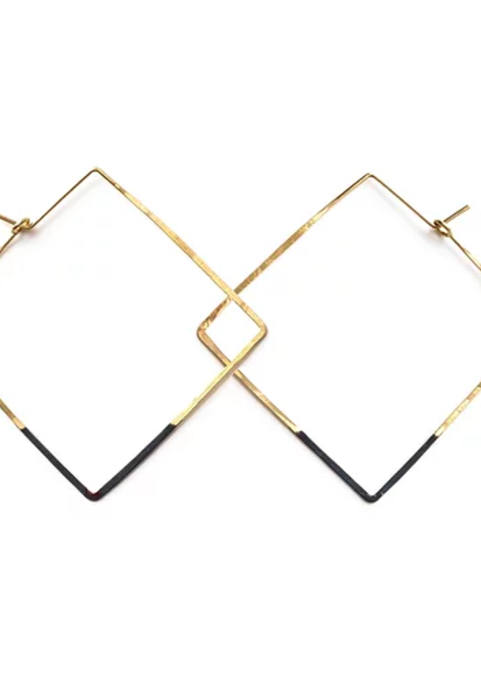 *Patina Dipped Square Hoops