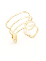 Delicate 4 Row Adjustable Ring Gold