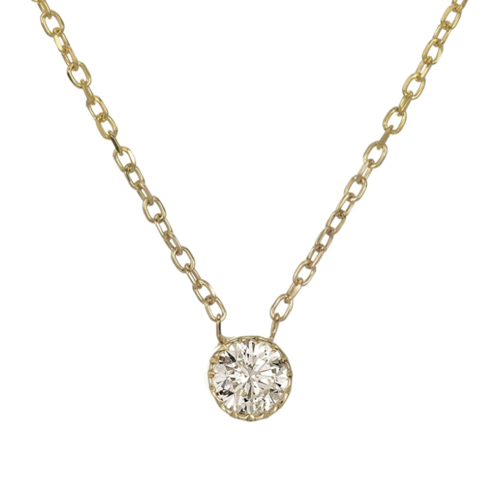 Champagne Diamond Magic Eye Necklace · 14K