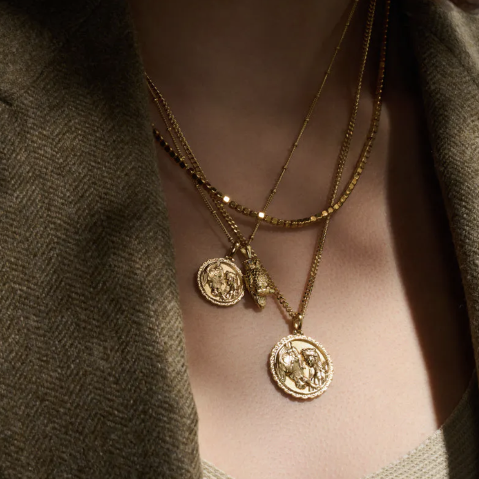 *Mini Rhiannon 16-18" Saturn Chain Necklace · 14K Gold Vermeil