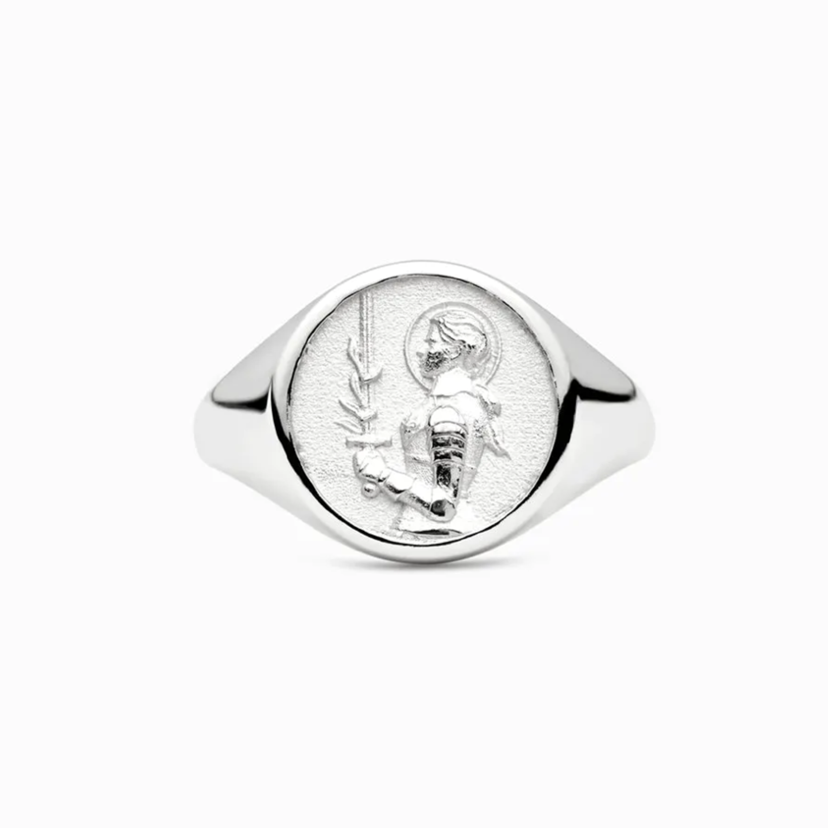*Joan of Arc Signet Ring · 14K Sterling Silver · 9