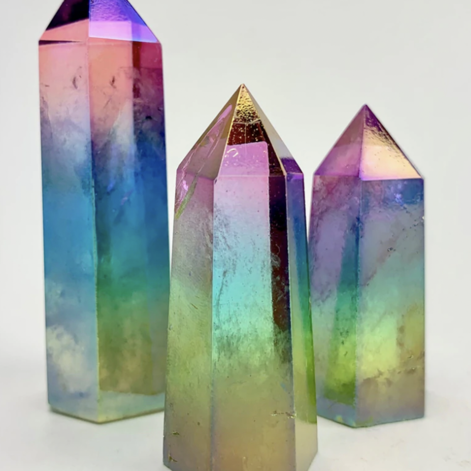 Rainbow Titanium Aura Standing Points | 40-90mm