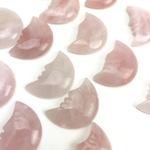 *Crystal Moon with Face | Rose Quartz | 30-35mm | China