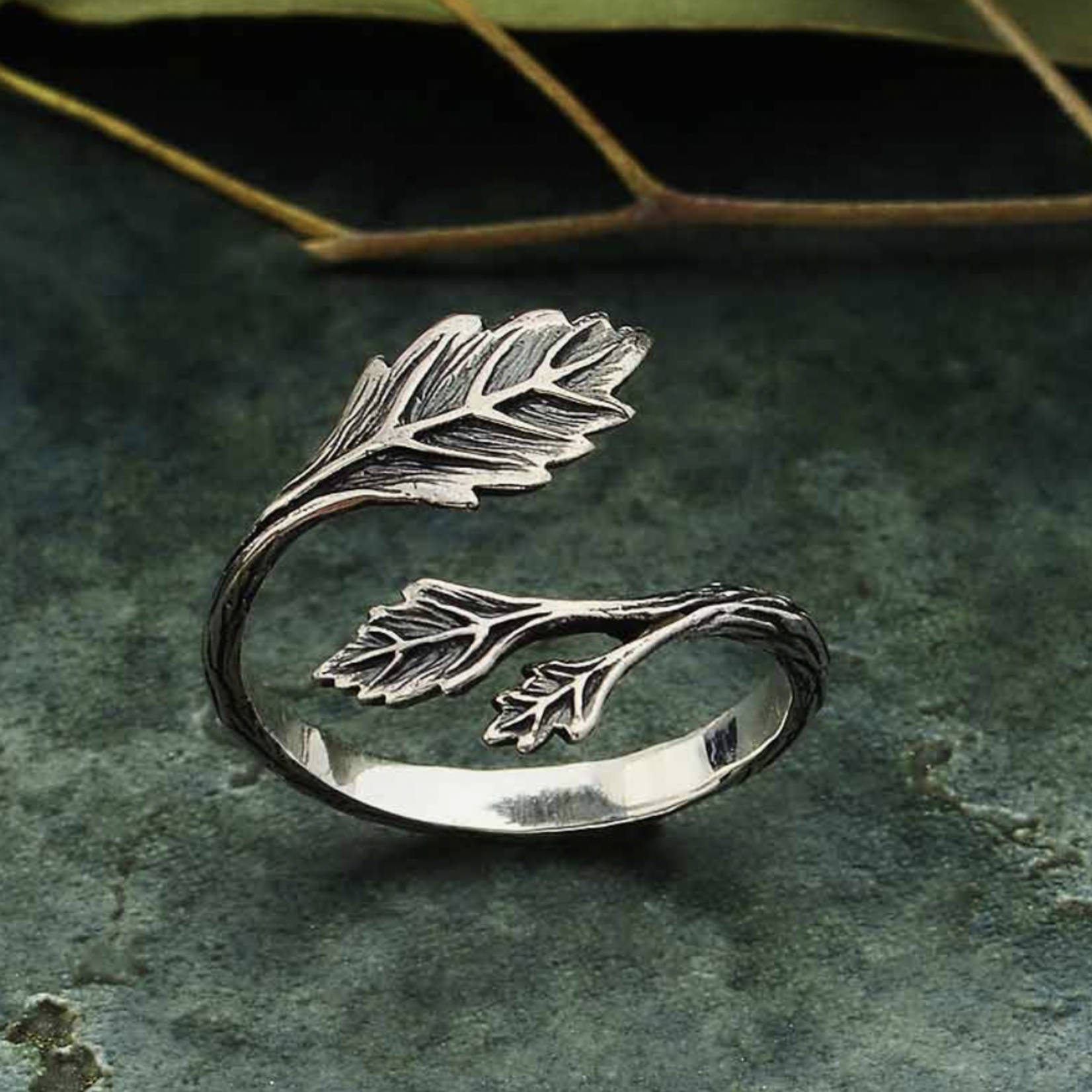Leaf Ring · Sterling Silver · Adjustable