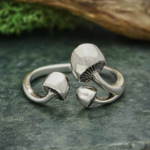 Three Mushroom Ring · Silver · Adjustable
