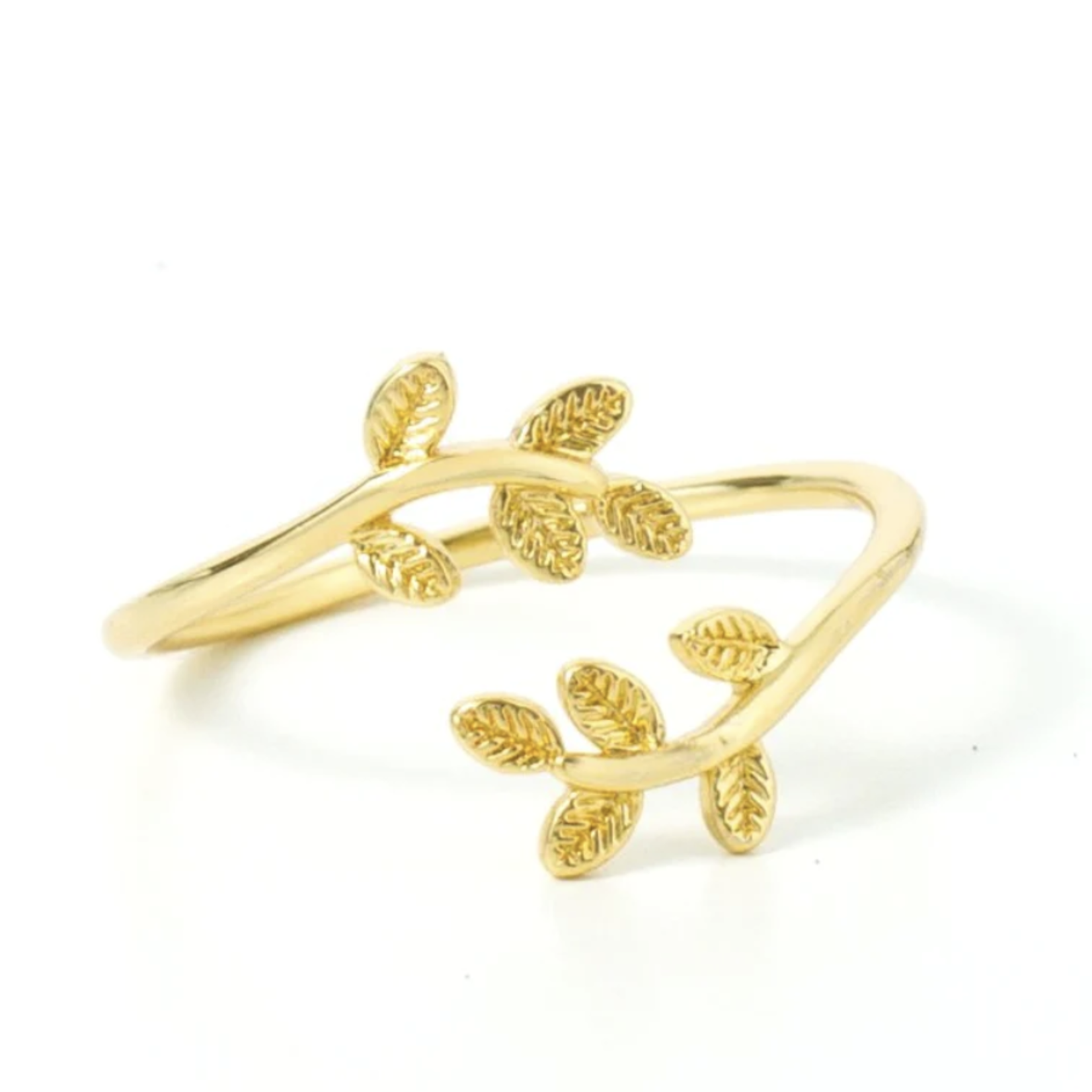 Adjustable Leaf Ring Gold