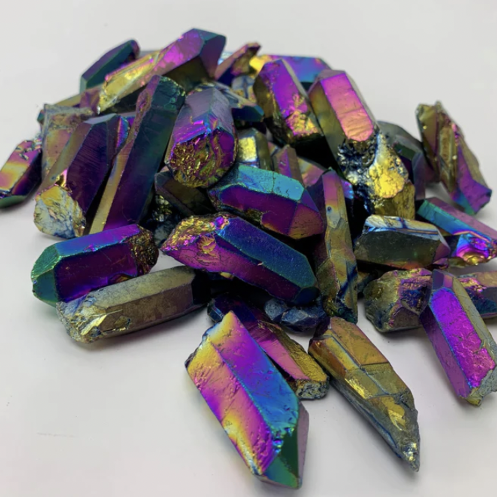 Rainbow Titanium Aura Quartz Points