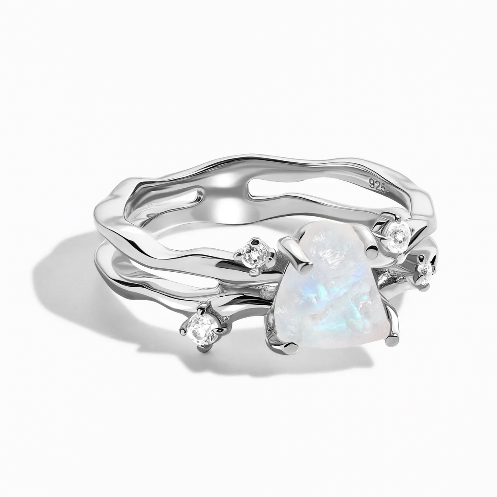Raw Crystal Flow Ring · Sterling Silver