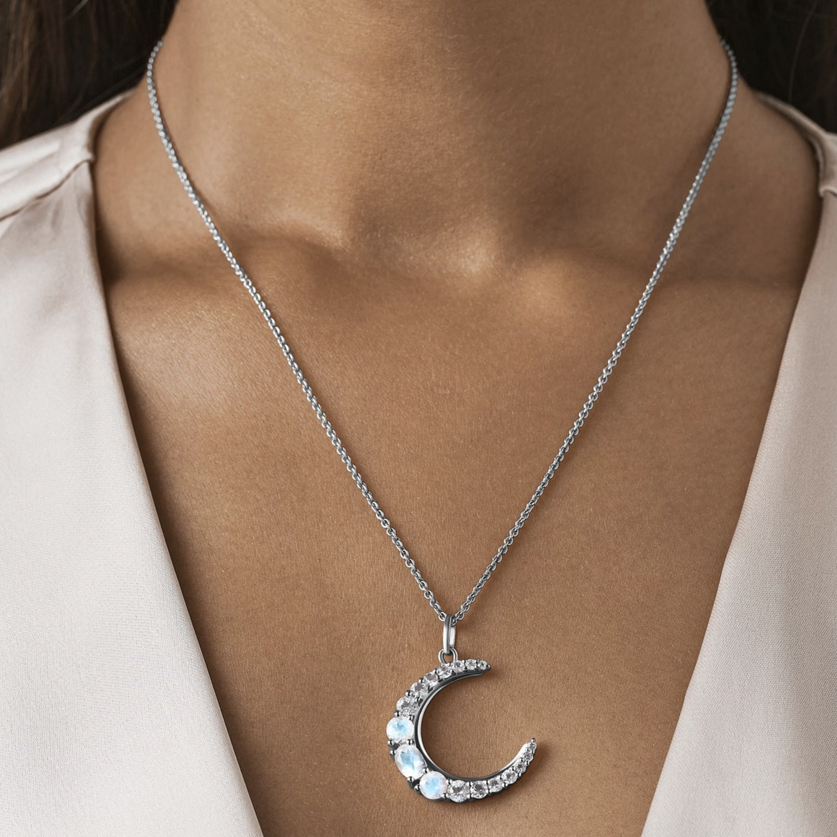 *Stellar Moonstone Necklace · Sterling Silver