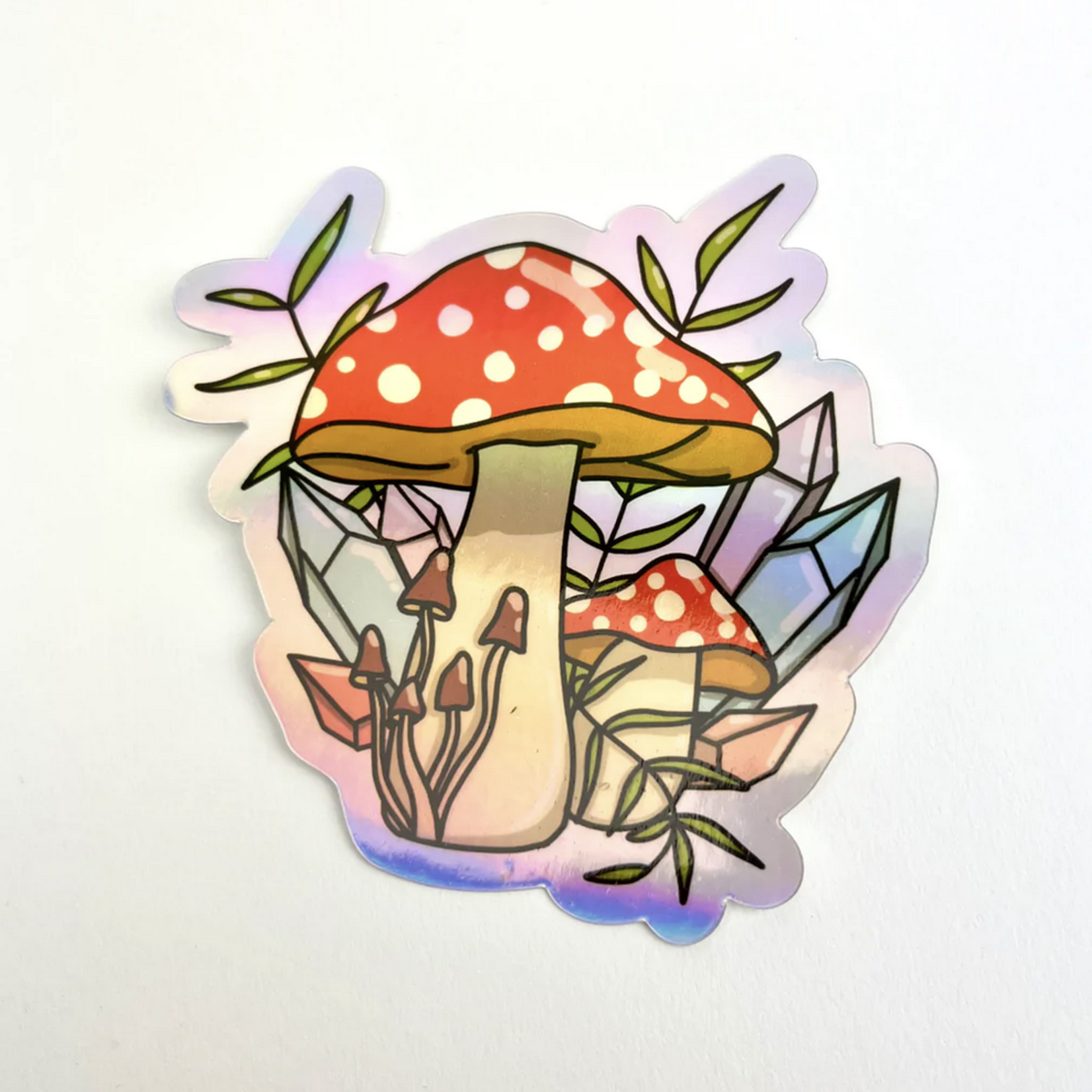 Magic Crystal Mushroom Holographic Vinyl Sticker
