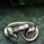 Chanterelle Mushroom Ring Silver