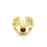 Carnelian Evil Eye Ring · Brass · Adjustable