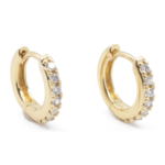 CZ Diamond Huggie Hoop Earrings · Gold