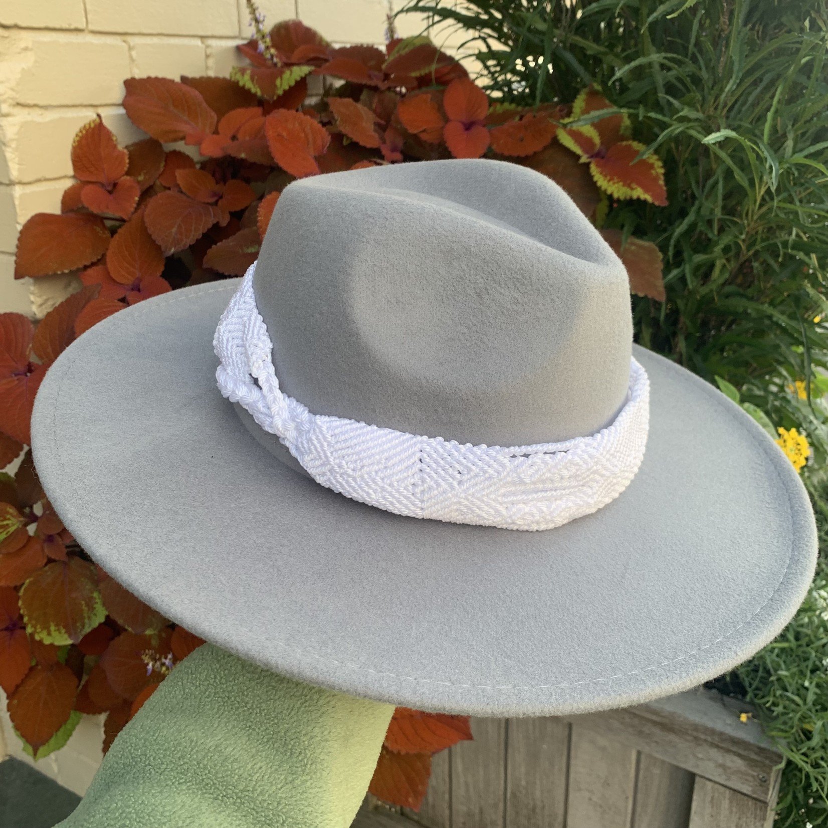 Macrame Hat Band - White