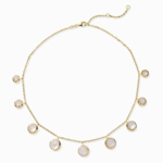 Moonphase Moonstone Necklace Gold