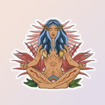 *Meditating Goddess Boho Witch Sticker
